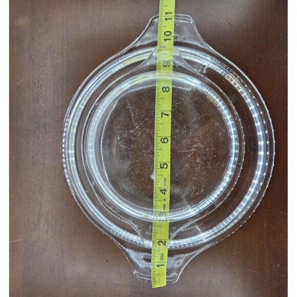 Pyrex Glass Casserole Replacement Lids Lot Of 2 Clear Round 475-C31 With Handles - Picture 6 of 9